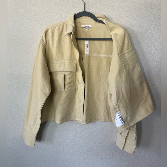 NWT Madewell Flannel Cargo Button-Up Shirt in Haystack White Women’s Size M - Picture 5 of 16